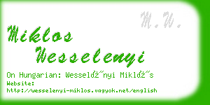 miklos wesselenyi business card